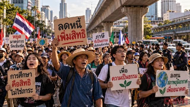 Người dân Thái Lan xuống đường phản đối chính sách thắt lưng buộc bụng, đặt IMF trước câu hỏi về công bằng và phát triển