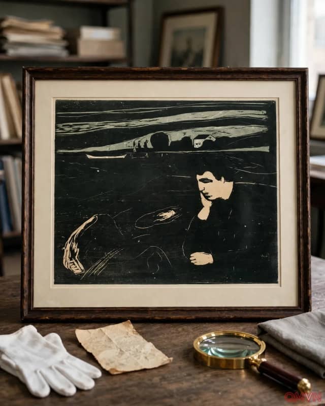 Kiệt tác tranh khắc gỗ U sầu của danh họa Edvard Munch được phát hiện tại Anh chuẩn bị bán đấu giá