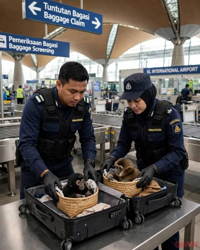 Sân bay quốc tế Kuala Lumpur nổi lên thành điểm nóng buôn lậu vượn, với ít nhất 16 vụ trong vòng hai năm rưỡi