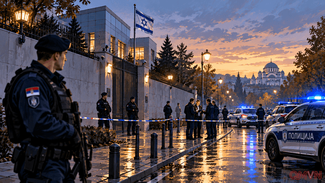 Serbia nâng cảnh báo an ninh cao nhất sau vụ tấn công bằng dao bên ngoài Đại sứ quán Israel tại Belgrade