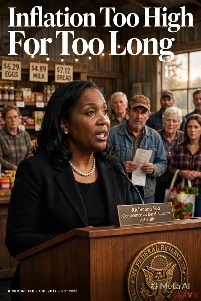 Thống đốc Fed Lisa Cook: Lạm phát đã quá cao trong quá lâu, và nông thôn Mỹ đang gánh phần nặng nhất của cơn sốt giá cả