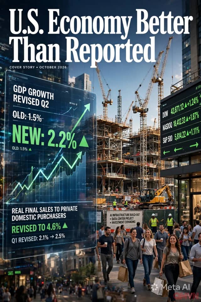 Kinh tế Mỹ tăng trưởng tốt hơn báo cáo trước đó: Số liệu GDP điều chỉnh tăng làm nóng cuộc tranh luận trước bầu cử giữa kỳ