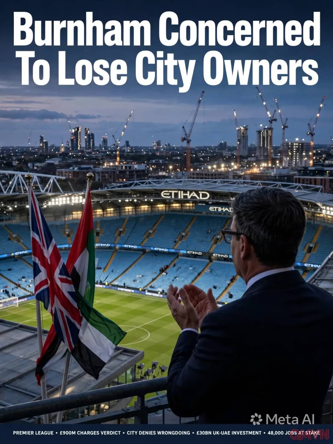 Thủ tướng Anh Andy Burnham “thực sự lo ngại” nếu bóng đá Anh mất các ông chủ Abu Dhabi của Manchester City sau phán quyết chấn động