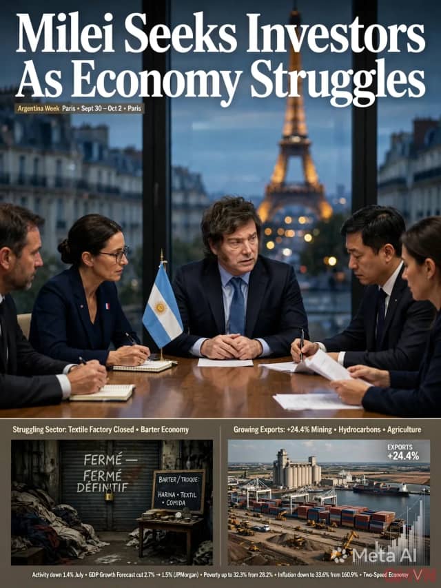 Tổng thống Argentina Javier Milei tới Paris tìm nhà đầu tư, giữa lúc nền kinh tế “hai tốc độ” đứng trước nguy cơ suy thoái