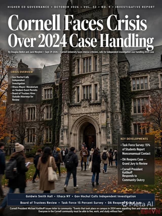 Đại học Cornell trước làn sóng chỉ trích dữ dội về cáo buộc tấn công tình dục năm 2024, công tố viên mở lại vụ án