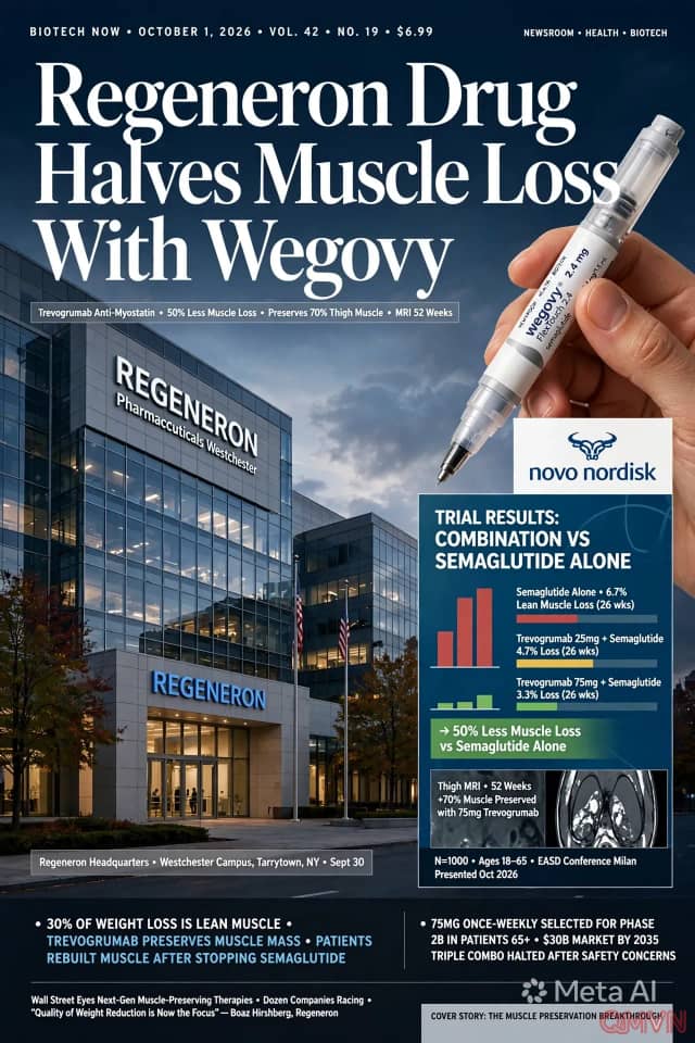 Thuốc thử nghiệm của Regeneron giúp giảm một nửa lượng cơ bị mất khi dùng cùng semaglutide