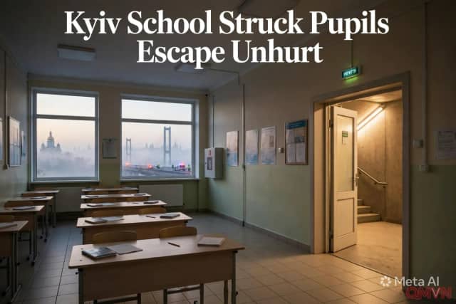 Máy bay không người lái của Nga đánh trúng trường học ở Kyiv, hơn 100 học sinh thoát nạn nhờ kịp trú ẩn dưới hầm