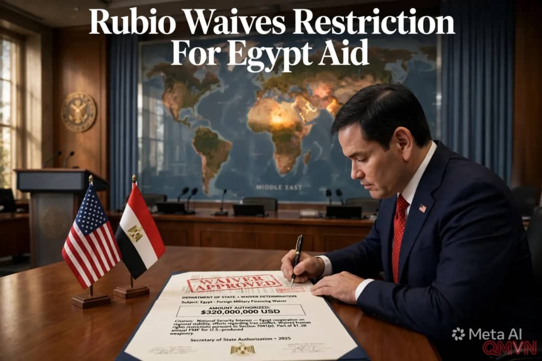 Ngoại trưởng Mỹ Marco Rubio miễn trừ điều kiện nhân quyền, giải ngân 320 triệu USD viện trợ quân sự cho Ai Cập vì vai trò trong cuộc chiến Iran