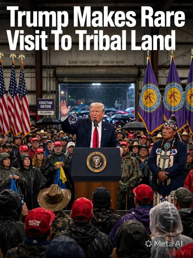 Tổng thống Trump vận động tranh cử trên đất của Bộ tộc Choctaw ở Oklahoma, gia nhập danh sách hiếm hoi các tổng thống Mỹ đặt chân tới lãnh thổ bộ tộc khi đương nhiệm