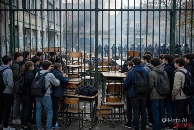 Biểu tình của học sinh vì lớp học quá tải và thiếu giáo viên lan khắp nước Pháp, làm gián đoạn 700 trường, đụng độ với cảnh sát dẫn tới 1.747 vụ bắt giữ