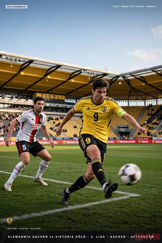 Alemannia Aachen đại chiến Viktoria Köln tại 3. Liga: Derby rực lửa vùng Rhineland tranh vé thăng hạng trên thánh địa Tivoli