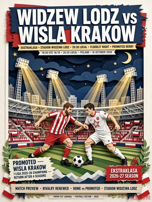 Widzew Łódź đại chiến Wisła Kraków: Siêu kinh điển Ba Lan rực lửa tại Stadion Widzewa Łódź
