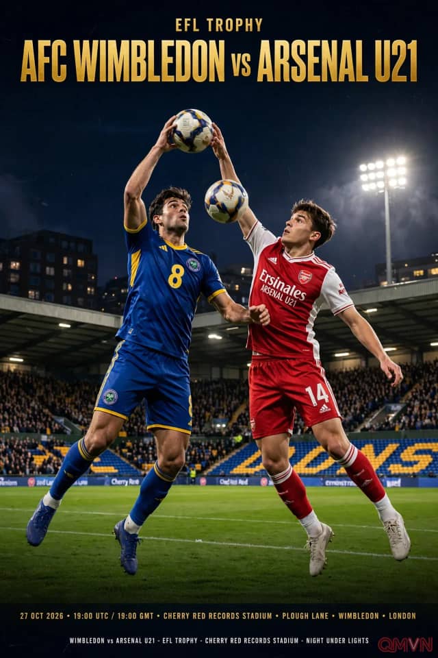 AFC Wimbledon tiếp đón Arsenal U21 tại EFL Trophy: Chảo lửa Plough Lane thử lửa học viện Pháo thủ