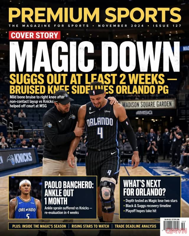 Orlando Magic mất Jalen Suggs ít nhất hai tuần vì bầm xương đầu gối, thêm nỗi lo khi Banchero cũng vắng mặt
