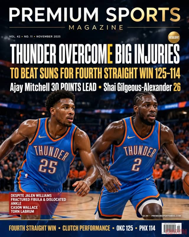 Vượt qua cơn bão chấn thương, Oklahoma City Thunder hạ Phoenix Suns để có chiến thắng thứ tư liên tiếp
