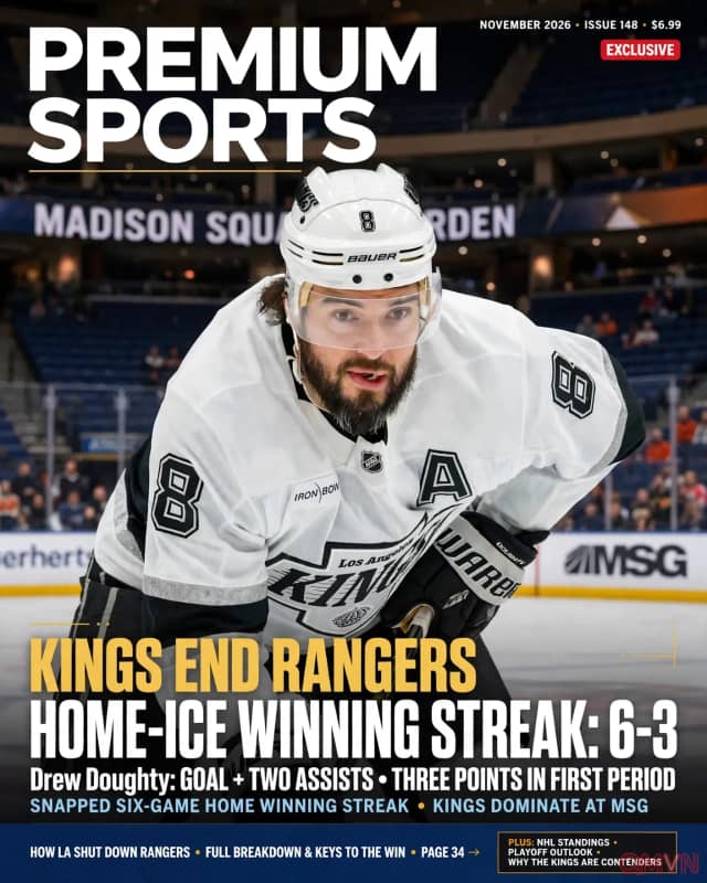 Drew Doughty tỏa sáng, Los Angeles Kings chấm dứt mạch toàn thắng sân nhà của New York Rangers