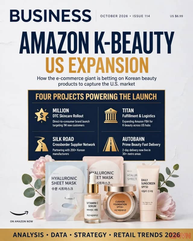 Amazon đặt cược mạnh hơn vào bước tiến mới của mỹ phẩm Hàn Quốc tại Mỹ