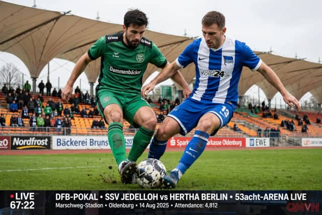SSV Jeddeloh vs Hertha Berlin: đội bóng hạng tư từng hạ Heidenheim 5-2 thách thức đội đầu bảng 2. Bundesliga ở vòng hai Cúp Quốc gia Đức