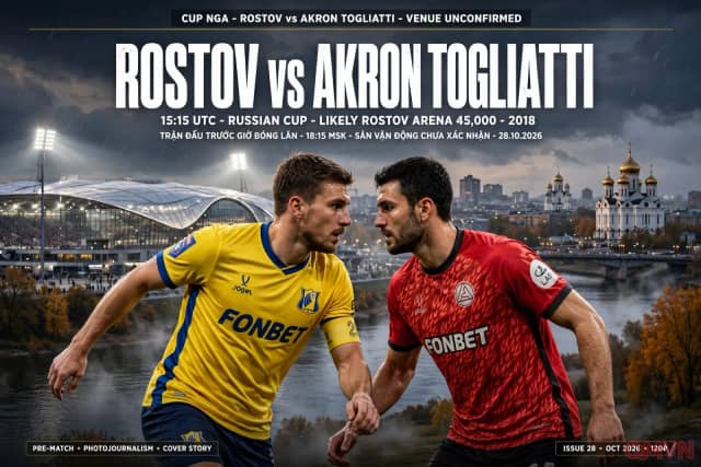 Rostov đối đầu Akron Togliatti tại Cúp Quốc gia Nga: Thử lửa bản lĩnh pháo đài Don và tham vọng tiến sâu của hiện tượng xứ bạch dương