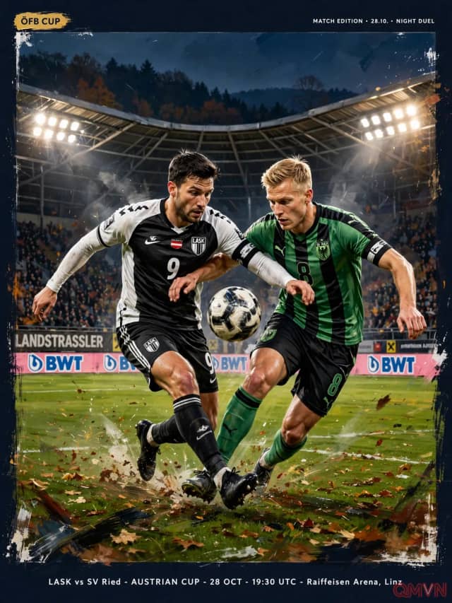 LASK đối đầu SV Ried tại Cúp Áo: Derby Oberösterreich rực lửa, vé tứ kết và cuộc đấu giữa lợi thế sân nhà với phong độ