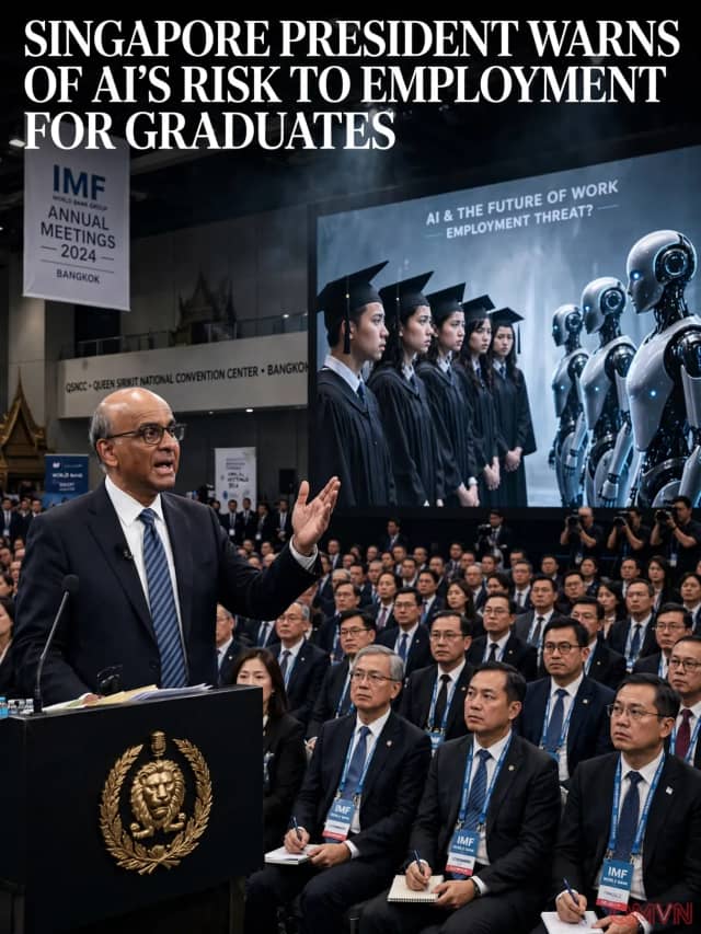 Tổng thống Singapore Tharman Shanmugaratnam cảnh báo trí tuệ nhân tạo đang lấy đi công việc đầu tiên của sinh viên mới ra trường