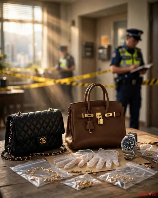 Hong Kong bắt người chồng bị nghi lấy trộm túi Chanel, Hermes và đồng hồ Rolex trị giá 450.000 HKD của chính vợ mình