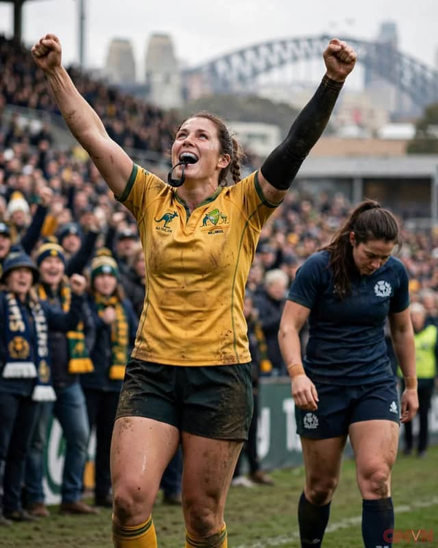 Tám lần chạm bóng ghi điểm, tuyển bóng bầu dục nữ Australia đè bẹp Scotland 56-12, đẩy đội khách vào chuỗi tám trận thua liên tiếp