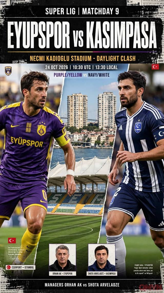 Eyupspor đại chiến Kasimpasa trong trận derby Istanbul rực lửa cạnh tranh vị trí nửa trên bảng xếp hạng giải VĐQG Thổ Nhĩ Kỳ