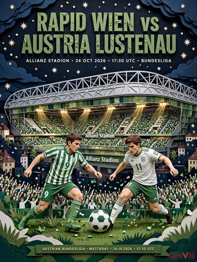 Rapid Wien quyết chiến Austria Lustenau trong trận cầu then chốt tranh ngôi đầu bảng giải VĐQG Áo