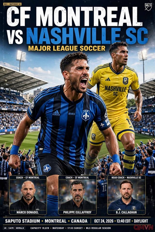 CF Montréal vs Nashville SC: Đội khách chỉ cần một điểm tại Stade Saputo để lần đầu tiên giành Supporters' Shield trong lịch sử