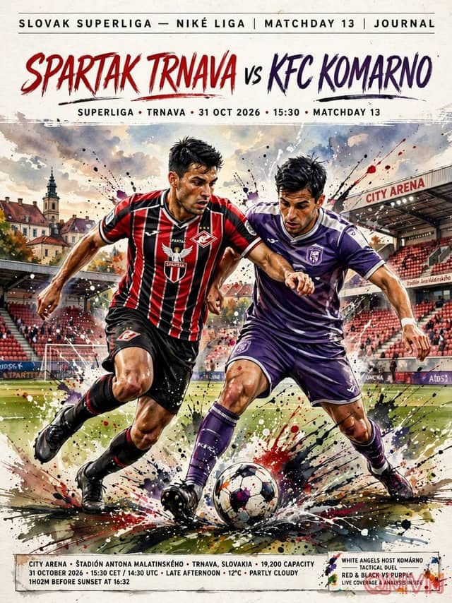Spartak Trnava quyết đấu KFC Komarno trong trận cầu then chốt tại giải VĐQG Slovakia