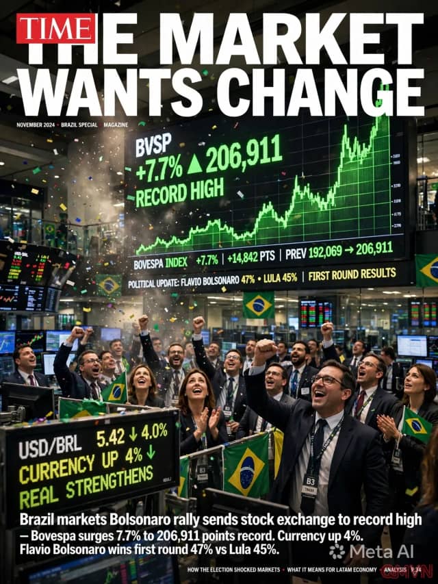 Chứng khoán Brazil lập kỷ lục sau chiến thắng bất ngờ của Flávio Bolsonaro ở vòng một, giới đầu tư đặt cược vào làn gió cải cách