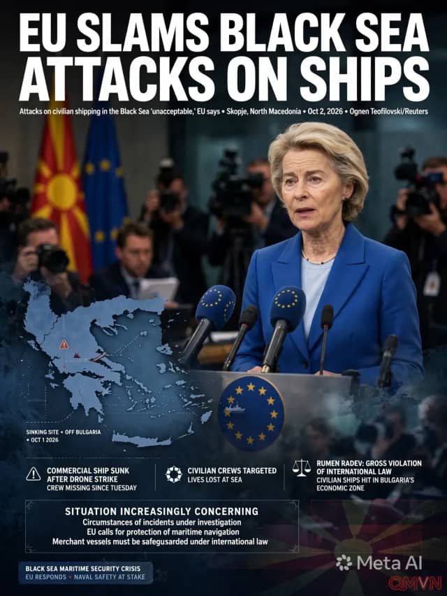Bà von der Leyen: các cuộc tấn công nhằm vào tàu dân sự ở Biển Đen là không thể chấp nhận