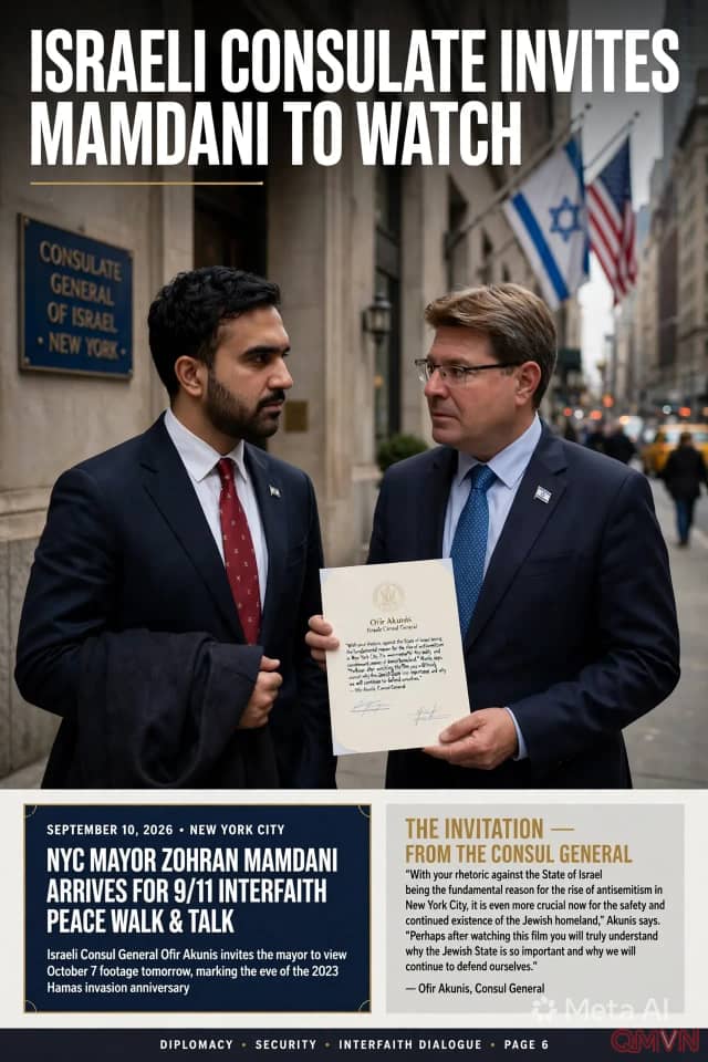Lãnh Sự Quán Israel Tại New York Gửi Thư Mời Thị Trưởng Zohran Mamdani Xem Video Về Cuộc Tấn Công Ngày 7 Tháng 10
