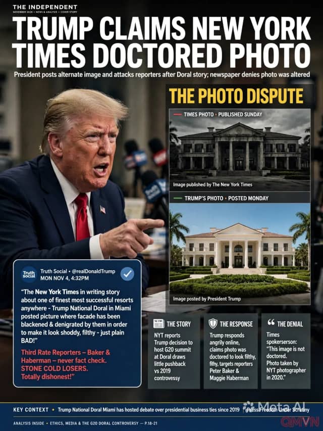 Cựu Tổng Thống Donald Trump Chỉ Trích Gay Gắt Báo New York Times Vì Đăng Ảnh Khu Nghỉ Dưỡng Golf Bị Cáo Buộc Là Chỉnh Sửa