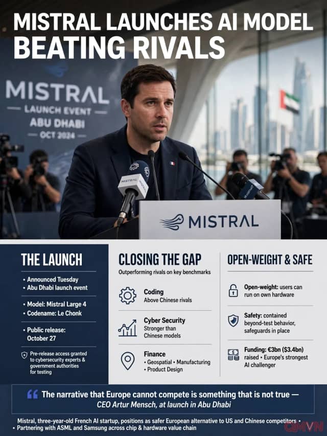 Mistral của Pháp ra mắt mô hình AI Large 4, tuyên bố vượt một số đối thủ Trung Quốc