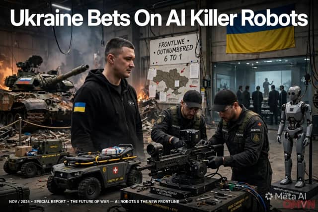 Cựu Bộ trưởng Quốc phòng Ukraine thúc đẩy quân đội robot AI giữa lằn ranh sinh tử của chiến cuộc