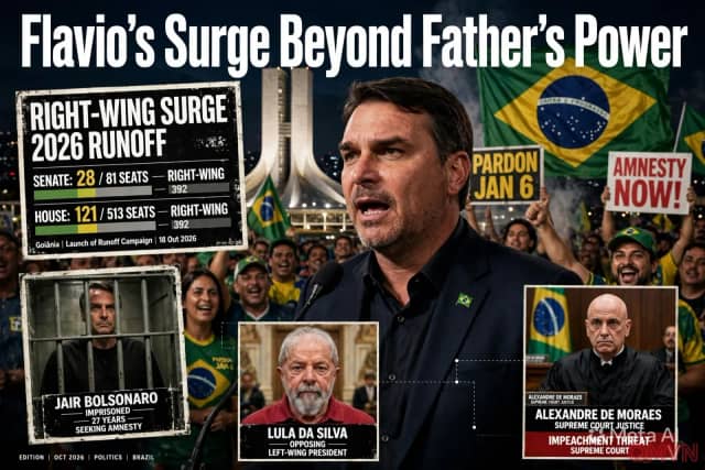 Làn sóng cánh hữu trỗi dậy tại Brazil trao quyền lực chưa từng có cho Flávio Bolsonaro