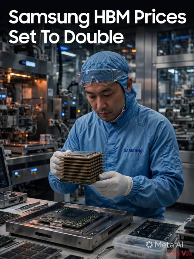 Giá bộ nhớ HBM của Samsung được dự báo tăng hơn gấp đôi năm 2027 khi cơn khát chip AI đẩy thị trường vào thế khan hiếm