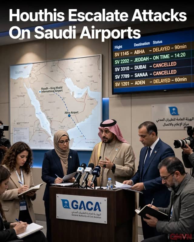 Houthi leo thang tấn công các sân bay ở Saudi Arabia, ba người thiệt mạng, hàng chục người bị thương giữa cuộc chiến tại Yemen