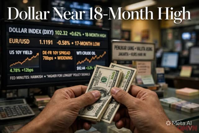 Đồng USD neo gần đỉnh 18 tháng sau biên bản họp Fed, đồng euro chao đảo vì lợi suất tăng và nỗi lo tài chính của nước Pháp