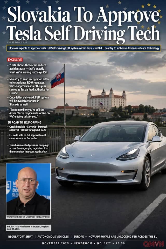 Slovakia chuẩn bị phê duyệt công nghệ tự lái hoàn toàn (FSD) của Tesla trong vài ngày tới