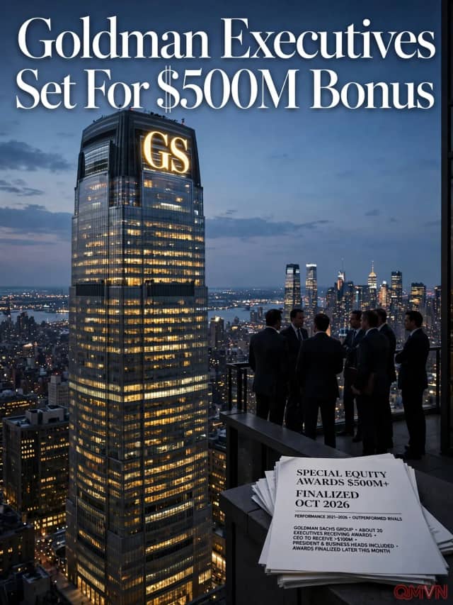 Dàn lãnh đạo cấp cao Goldman Sachs chuẩn bị nhận khoản thưởng cổ phiếu đặc biệt hơn 500 triệu USD