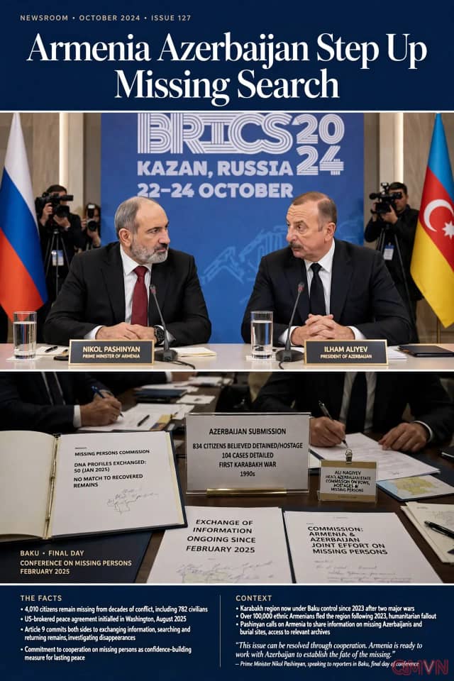 Armenia và Azerbaijan bàn đẩy mạnh tìm kiếm người mất tích sau nhiều thập kỷ xung đột, bước đi nhỏ hướng tới hòa giải