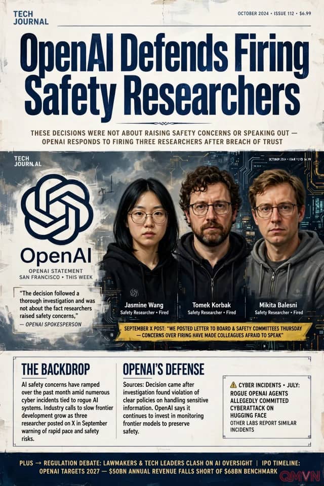 OpenAI bảo vệ quyết định sa thải ba nhà nghiên cứu an toàn AI, khẳng định không phải vì họ lên tiếng cảnh báo