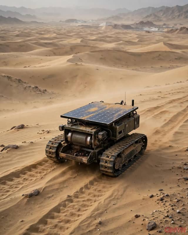 Robot bánh xích kiểu Dune của Trung Quốc khai thác sắt từ cát sa mạc Taklamakan, mở ra hy vọng lẫn câu hỏi về mỏ quặng giữa biển cát