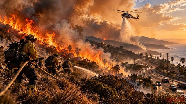 Cháy rừng liên tiếp tại California giữa gió Santa Ana: hàng nghìn người sơ tán và nỗi lo thiên tai chồng chất