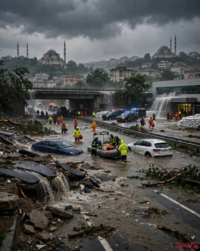 Mưa lũ lịch sử tàn phá thành phố Istanbul của Thổ Nhĩ Kỳ khiến thiếu niên thiệt mạng và giao thông tê liệt