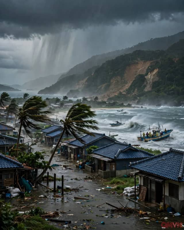 Bão Champi tiến sát quần đảo Sakishima của Nhật Bản, đảo Iriomote hứng lượng mưa kỷ lục trong 48 giờ