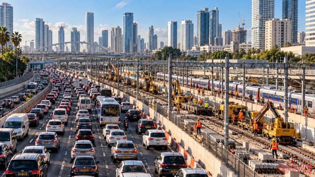 Thi công đường sắt làm cao tốc Ayalon ở Tel Aviv ùn tắc sáng thứ Bảy, đặt ra bài toán nâng cấp hạ tầng đô thị